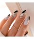 NA080 - American Ins Style Black and White Nails